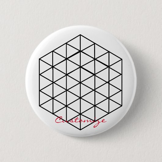 Geometrische 3-D Cube Thunder_Cove Ronde Button 5,7 Cm (Voorkant)