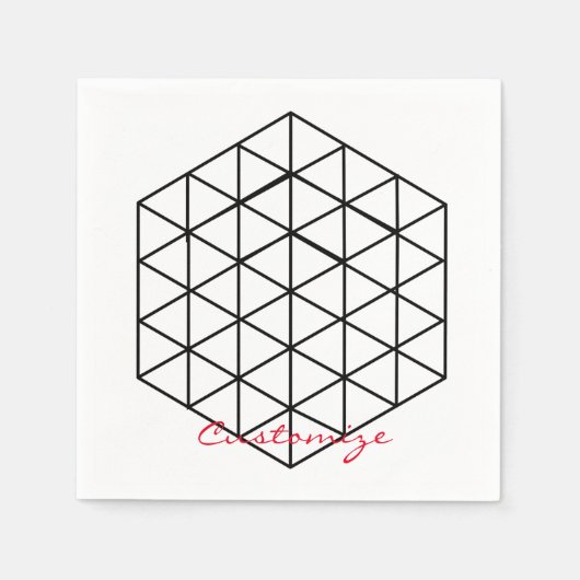 Geometrische 3-D Cube Thunder_Cove Servet (Voorkant)