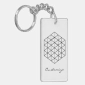 Geometrische 3-D Cube Thunder_Cove Sleutelhanger (Voorkant Links)