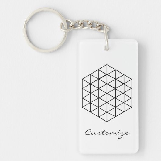 Geometrische 3-D Cube Thunder_Cove Sleutelhanger (Voorkant)