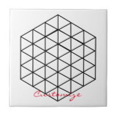 Geometrische 3-D Cube Thunder_Cove Tegeltje (Voorkant)