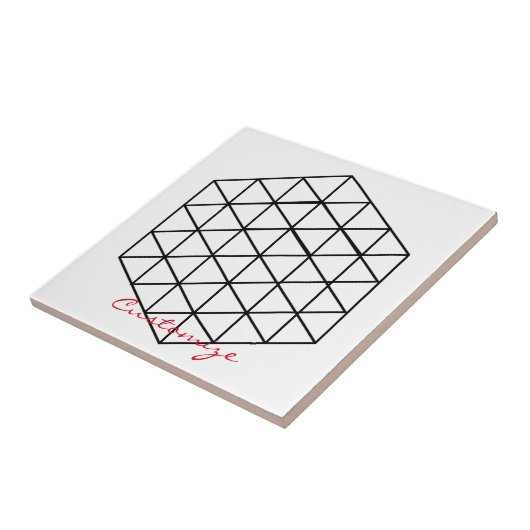 Geometrische 3-D Cube Thunder_Cove Tegeltje (Zijkant)