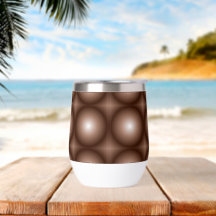 Geometrische 3D Cirkel Donkerbruin Mocha Mousse Wi