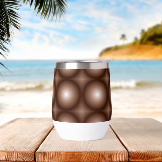 Geometrische 3D Cirkel Donkerbruin Mocha Mousse Wi (Strand)