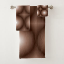 Geometrische 3D Cirkel Donkerbruin Mocha Mousse Wi Bad Handdoek