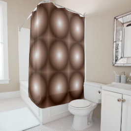 Geometrische 3D Cirkel Donkerbruin Mocha Mousse Wi Douchegordijn