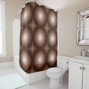 Geometrische 3D Cirkel Donkerbruin Mocha Mousse Wi Douchegordijn