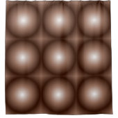 Geometrische 3D Cirkel Donkerbruin Mocha Mousse Wi Douchegordijn (Voorkant)