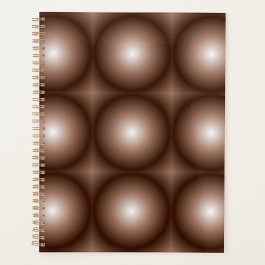 Geometrische 3D Cirkel Donkerbruin Mocha Mousse Wi Planner (Voorkant)