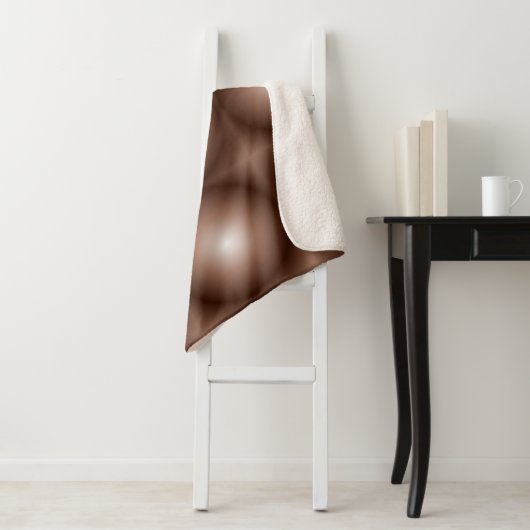 Geometrische 3D Cirkel Donkerbruin Mocha Mousse Wi Sherpa Deken (In situ)