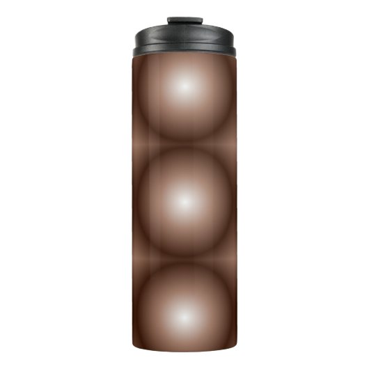 Geometrische 3D Cirkel Donkerbruin Mocha Mousse Wi Thermosbeker (Voorkant)