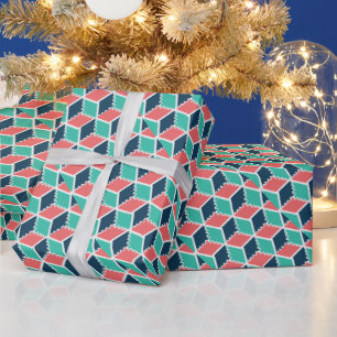 Geometrische 3D Kubus Patroon Wrapping Paper - Mod Cadeaupapier