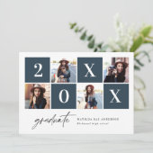 Geometrische 4 fototypografische graduatie-partij aankondiging (Staand voorkant)