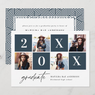 Geometrische 4 fototypografische graduatie-partij aankondiging