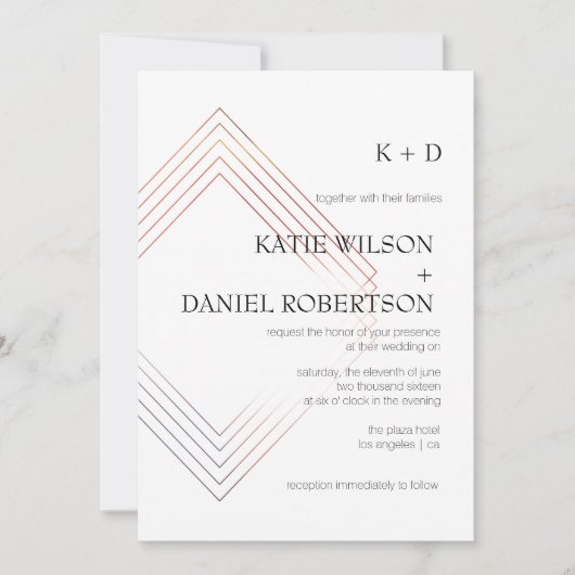 Geometrische 5x7 huwelijksuitnodiging kaart (Voorkant)