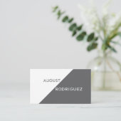 Geometrische aangepaste QR-code grijs wit Visiteka Visitekaartje (Staand voorkant)