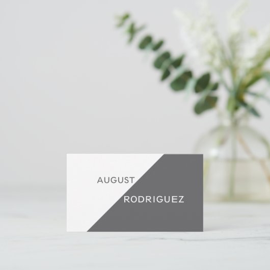 Geometrische aangepaste QR-code grijs wit Visiteka Visitekaartje (Staand voorkant)