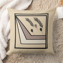 Geometrische aardetinten bloemig Sierkussen