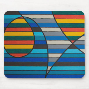 Geometrische abstract met vette strepen en vormen muismat
