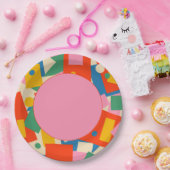 Geometrische Abstract modern patroon van 80 jaar,  Papieren Bordje (Feest)