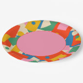 Geometrische Abstract modern patroon van 80 jaar,  Papieren Bordje (Gekanteld)