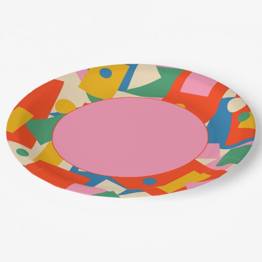 Geometrische Abstract modern patroon van 80 jaar, Papieren Bordje (Gekanteld)