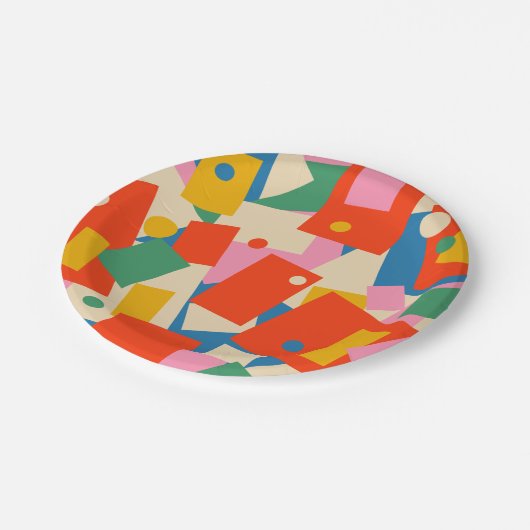 Geometrische Abstract modern patroon van 80 jaar, Papieren Bordje (Gekanteld)