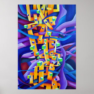 Geometrische Abstract - Rainboogvibes - samenstell Poster