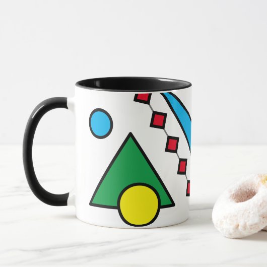 [Geometrische Abstracte #1] Koffie voor oude prima Mok (Met donut)
