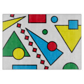 [Geometrische Abstracte #1] Vet primair kleurengla Snijplank (Voorkant)