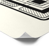 Geometrische Abstracte Architectuur Kunst in Cream Poster (Hoek)