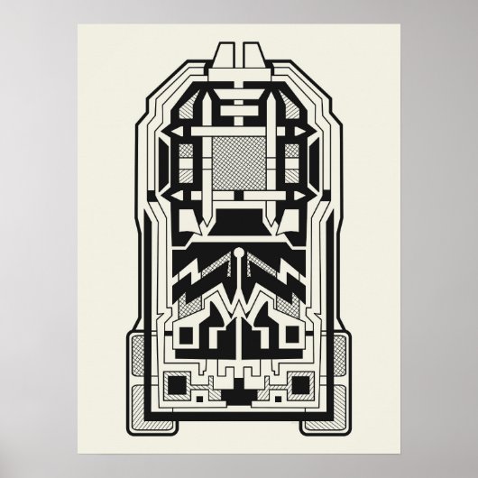 Geometrische Abstracte Architectuur Kunst in Cream Poster (Voorkant)