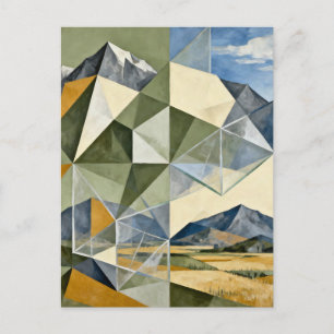 Geometrische Abstracte Berglandschap Briefkaart