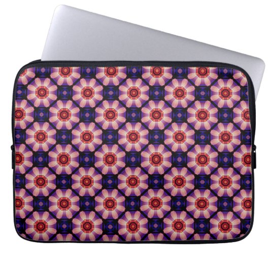 Geometrische Abstracte Bloem Laptop Sleeve (Voorkant)