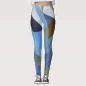 Geometrische Abstracte Blue Green Art Leggings (Voorkant)