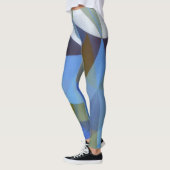 Geometrische Abstracte Blue Green Art Leggings (Links)