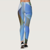 Geometrische Abstracte Blue Green Art Leggings (Achterkant)