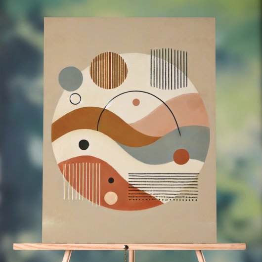 Geometrische Abstracte Boho Art Print Acryl Bord (Neutraal)