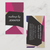 Geometrische Abstracte Bold MODERN Makeup Artist Visitekaartje (Voorkant / Achterkant)