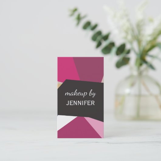 Geometrische Abstracte Bold MODERN Makeup Artist Visitekaartje (Staand voorkant)