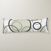 Geometrische Abstracte Cirkel Link Black Sage Gree Lichaamskussen (Achterkant)