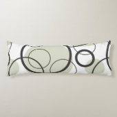 Geometrische Abstracte Cirkel Link Black Sage Gree Lichaamskussen (Voorkant)