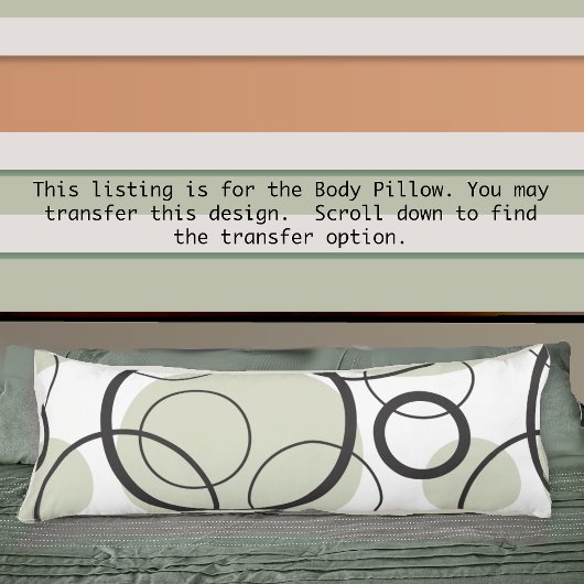 Geometrische Abstracte Cirkel Link Black Sage Gree Lichaamskussen