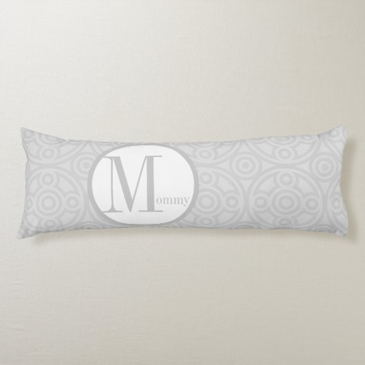 Geometrische Abstracte cirkel verbindt grijze mama Lichaamskussen (Voorkant)