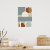 Geometrische Abstracte cirkels en lijnen muurkunst Poster (Keuken)