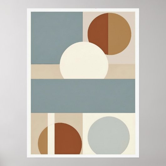 Geometrische Abstracte cirkels en lijnen muurkunst Poster (Voorkant)