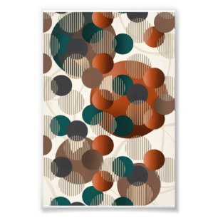 Geometrische Abstracte Cirkels Modern Bruin En Bla Foto Afdruk