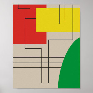 Geometrische Abstracte Compositie met Krachtige Kl Poster