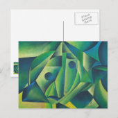 Geometrische Abstracte dorpsvrouw en hoofddoek Briefkaart (Voorkant / Achterkant)