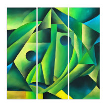 Geometrische Abstracte dorpsvrouw en hoofddoek